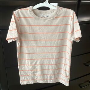 Crewcuts Striped T-Shirt in Cream and Orange size small 6-7